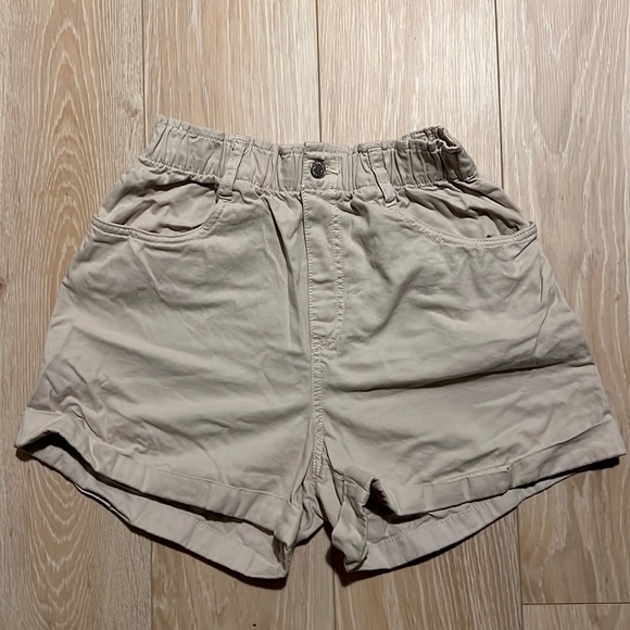 Tan Paper Bag Shorts - Picture 1 of 2